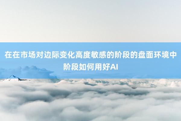 在在市场对边际变化高度敏感的阶段的盘面环境中阶段如何用好AI