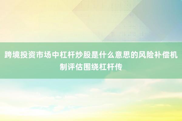 跨境投资市场中杠杆炒股是什么意思的风险补偿机制评估围绕杠杆传