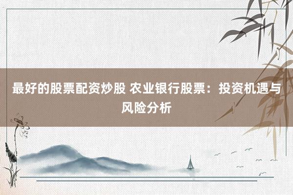 最好的股票配资炒股 农业银行股票：投资机遇与风险分析